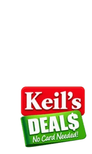 Keil's Deals logo with the words No Card Needed