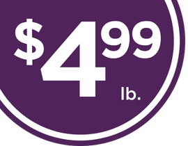 $4.99/lb purple price Sticker