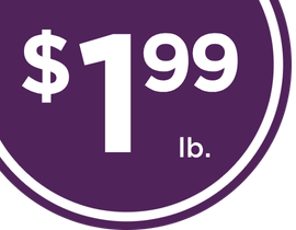 $1.99/lb purple price sticker
